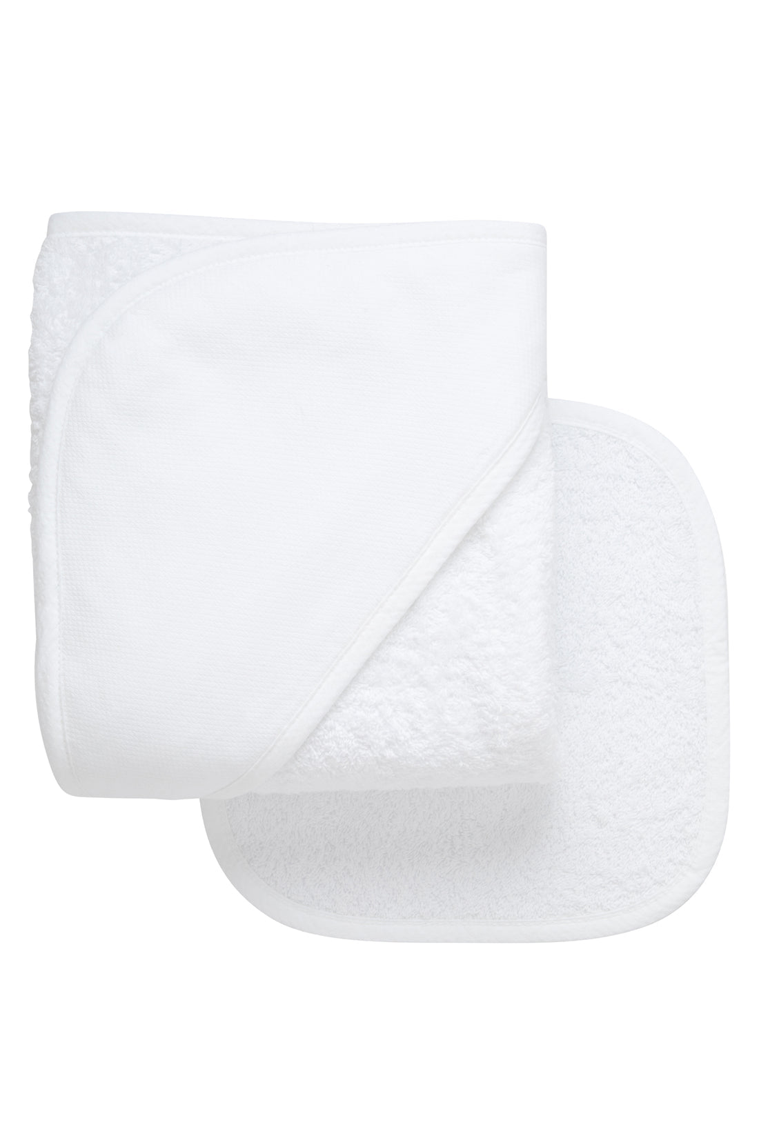 Hooded Towel & WC Set - White Seersucker
